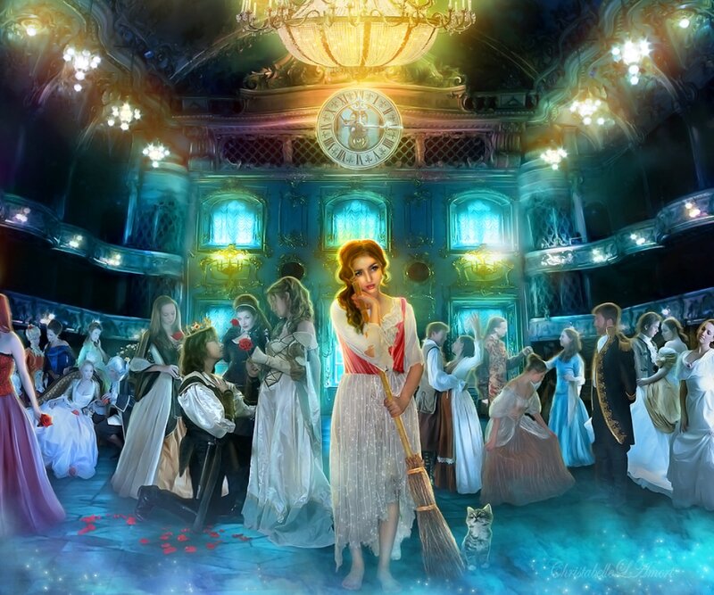 Woman with Broom in Theater