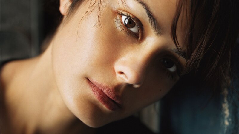 woman with brown eyes looking at camera