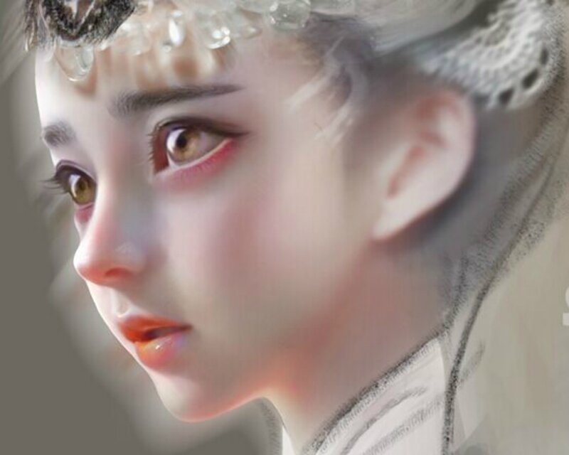 Woman with Brown Eyes — White, Serene