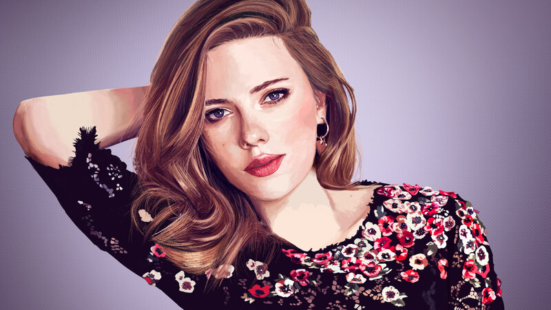 Woman with Brown Hair — Black, Confident, Digital Art