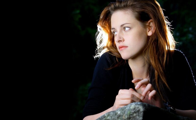 Woman with Brown Hair — Black, Dramatic, Night