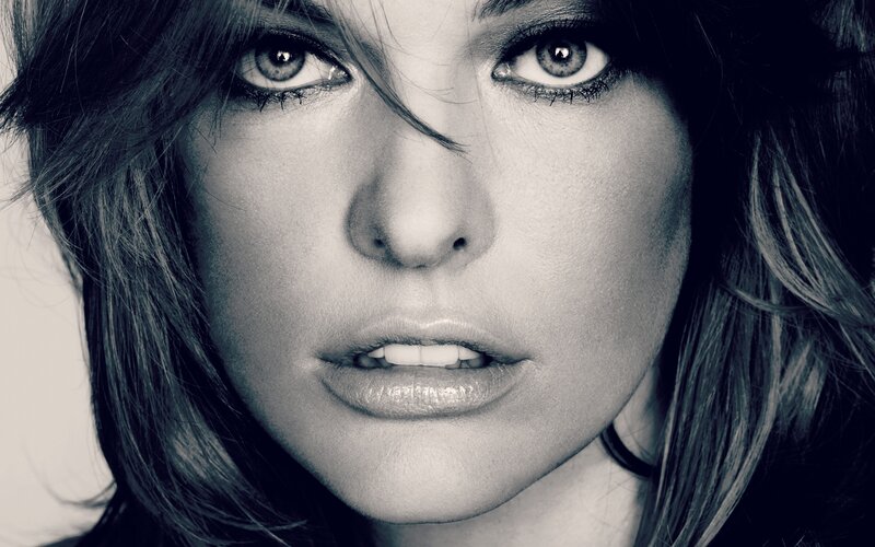Woman with Brown Hair — Black, Dramatic, Photograph, Eyes, Face