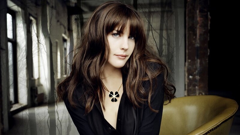 Woman with Brown Hair — Black, Dramatic, Photograph, Necklace, Chair, Window, Yellow