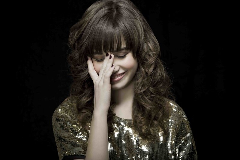 Woman with Brown Hair — Black, Dramatic, Photograph, Sequin Top