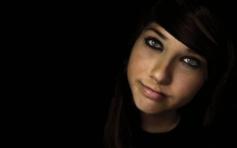 Woman with Brown Hair — Black, Photograph
