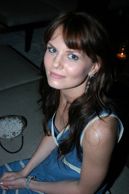 Woman with Brown Hair — Blue, Calm, Night