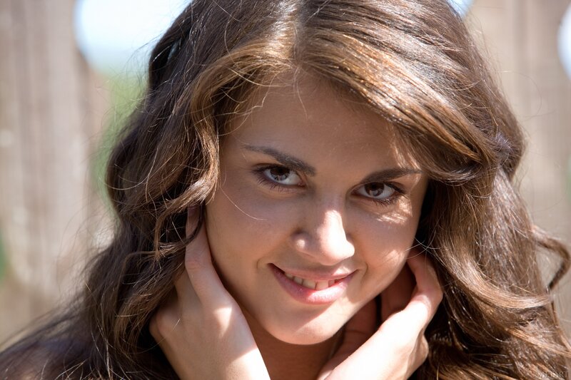 Woman with Brown Hair — Calm, Afternoon, Photograph, Hands