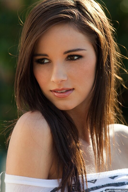 Woman with Brown Hair — Calm, Afternoon, Photograph, Shirt, Outdoor, White
