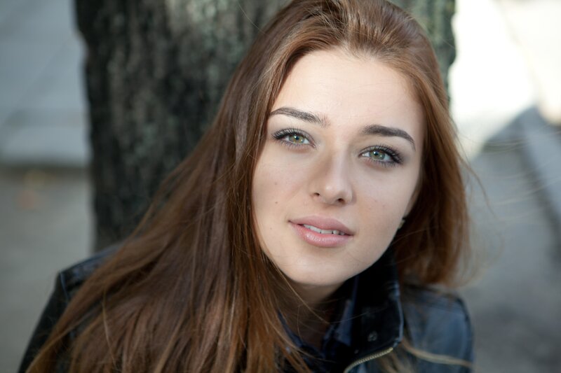 Woman with Brown Hair — Calm, Afternoon, Photograph, Tree