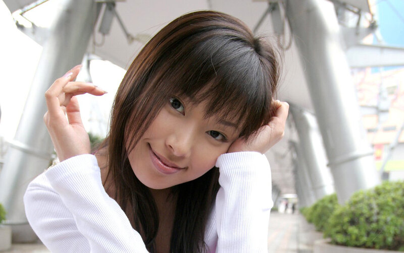 Woman with Brown Hair — Calm, Afternoon, Photograph, White Shirt