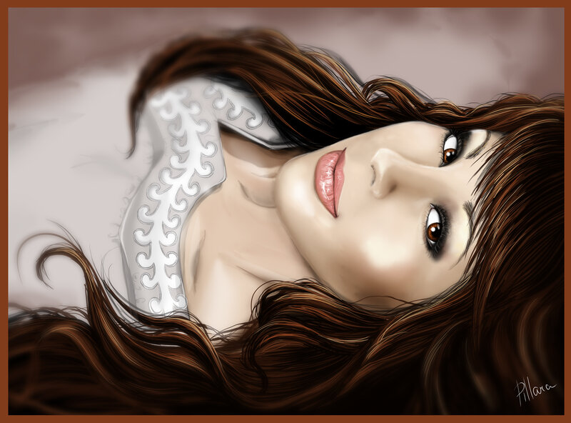 Woman with Brown Hair — Calm, Digital Art, Brown Hair