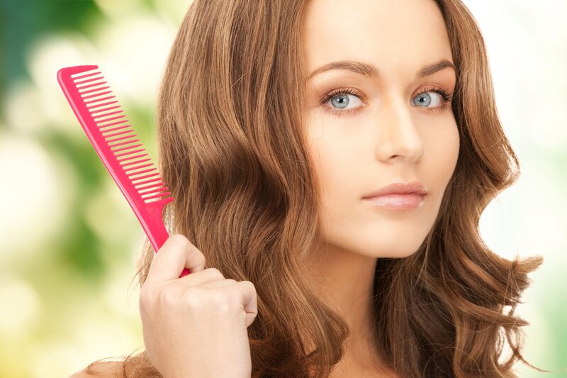 Woman with Brown Hair — Calm, Photograph, Comb