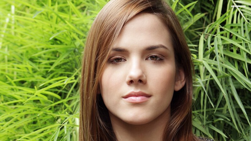 Woman with Brown Hair — Calm, Photograph, Green Plants, Green