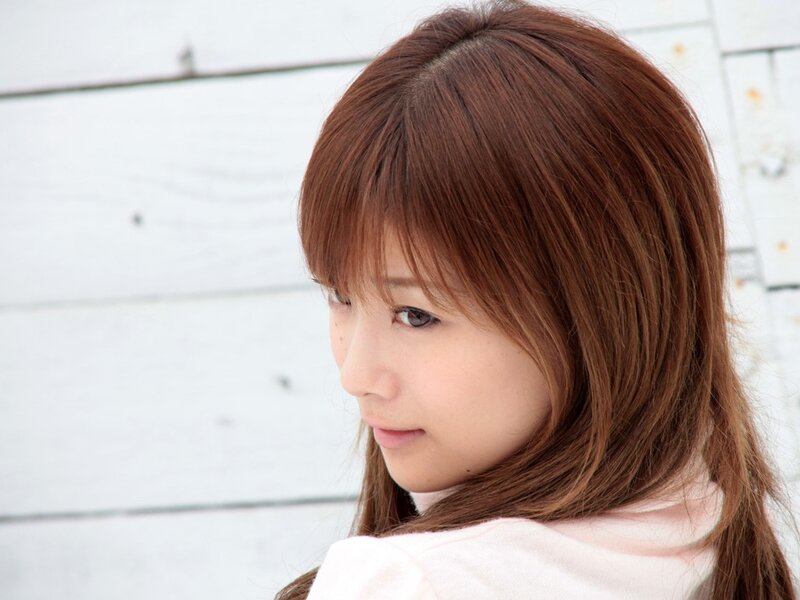 Woman with Brown Hair — Calm, Photograph, White Wall