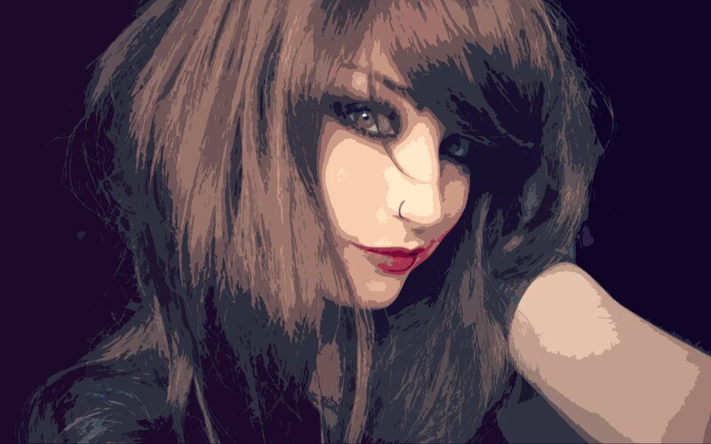 Woman with Brown Hair — Dramatic, Digital Art, Face