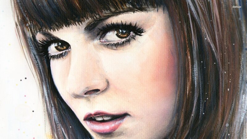 Woman with Brown Hair — Dramatic, Illustration