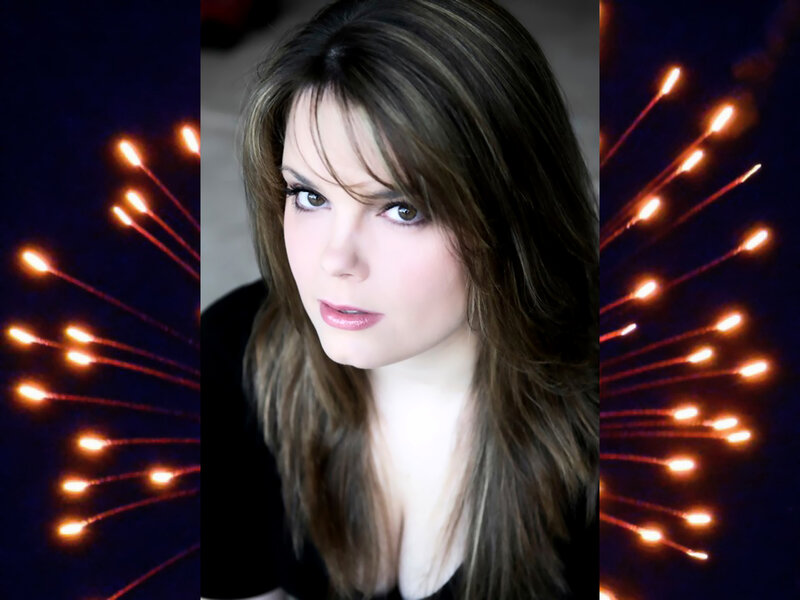 Woman with Brown Hair — Dramatic, Night, Photograph, Fireworks