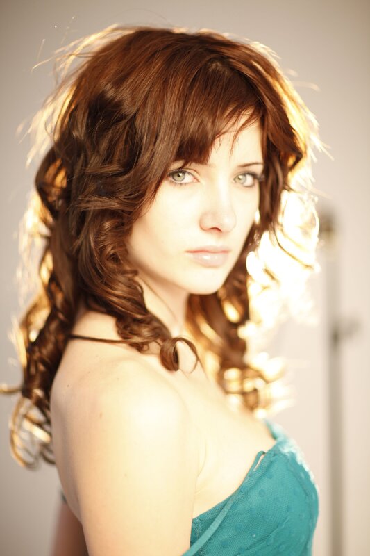 Woman with Brown Hair — Dramatic, Photograph, Dress, Light