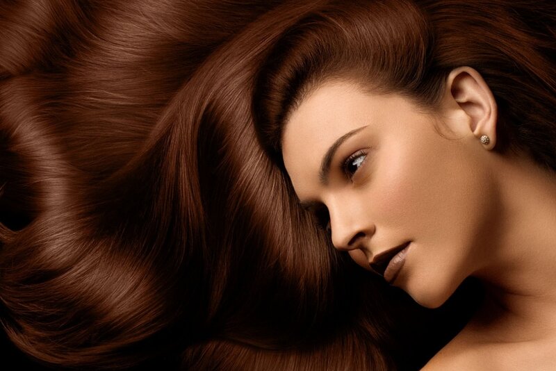 Woman with Brown Hair — Dramatic, Photograph, Earring, Lipstick