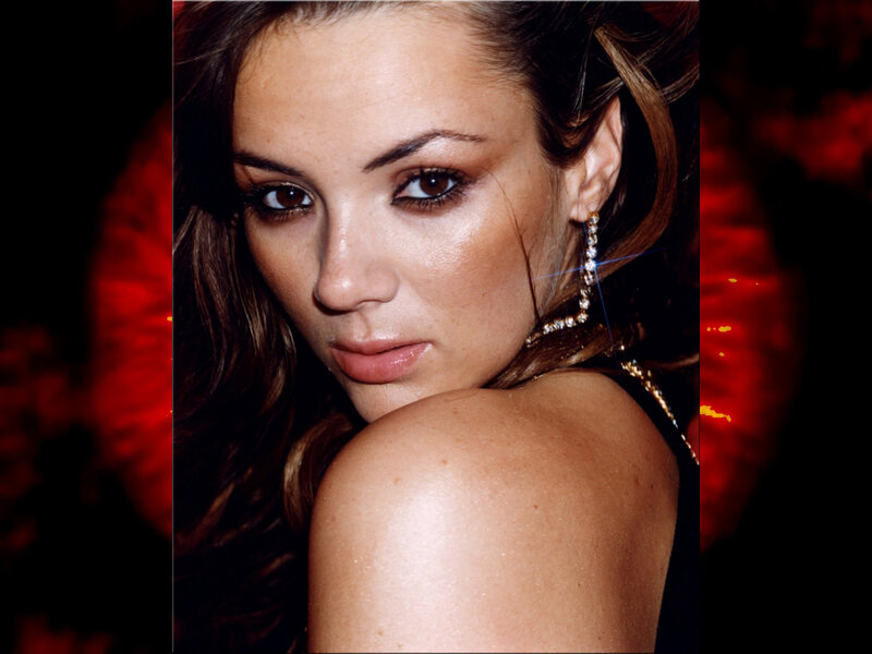 Woman with Brown Hair — Dramatic, Photograph, Earrings, Makeup, Shoulder