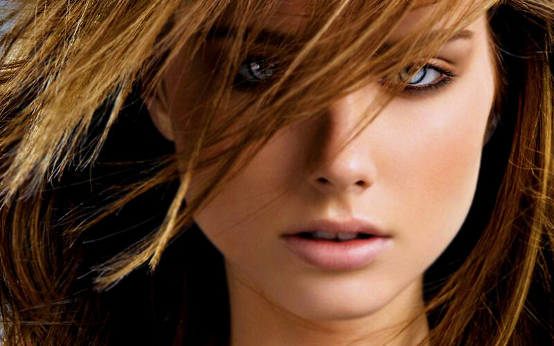 Woman with Brown Hair — Dramatic, Photograph, Eyes, Face