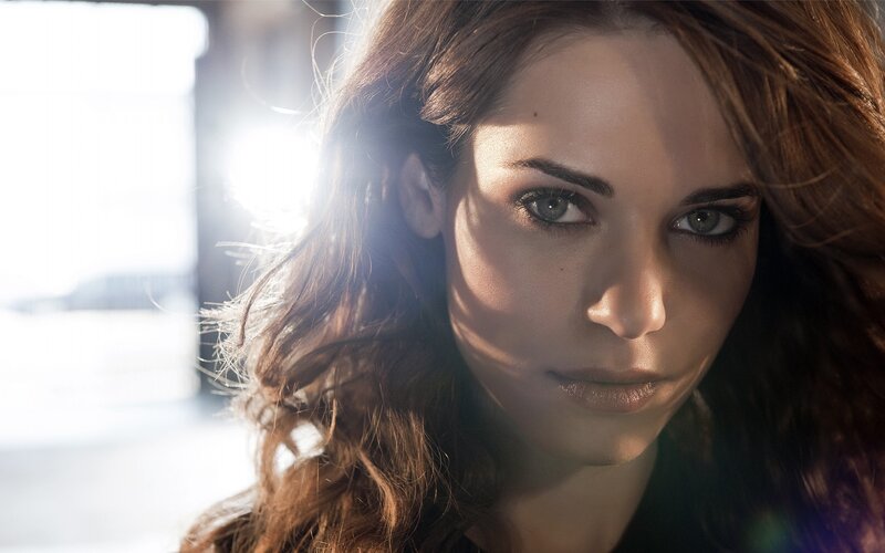 Woman with Brown Hair — Dramatic, Photograph, Eyes, Light, White