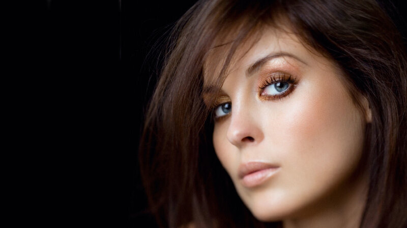 Woman with Brown Hair — Dramatic, Photograph, Eyes, Makeup