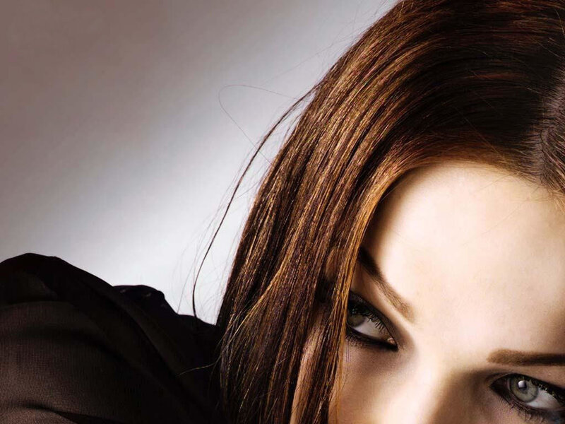 Woman with Brown Hair — Dramatic, Photograph, Eyes, Shoulder