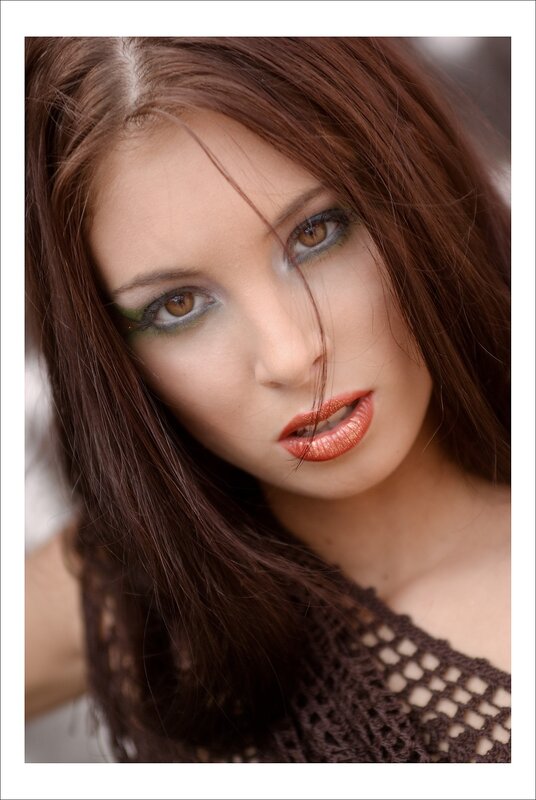 Woman with Brown Hair — Dramatic, Photograph, Makeup, Brown Eyes