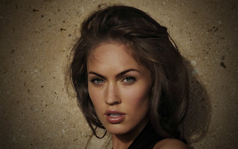 Woman with Brown Hair — Dramatic, Photograph, Wall, Beige
