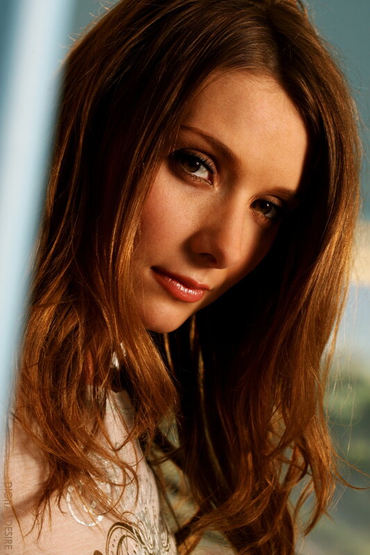 Woman with Brown Hair — Dramatic, Sunset, Photograph, Eyes, Shirt