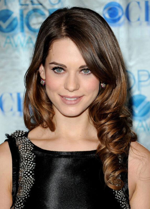 Woman with Brown Hair — Formal, Photograph, Earrings, Black Dress