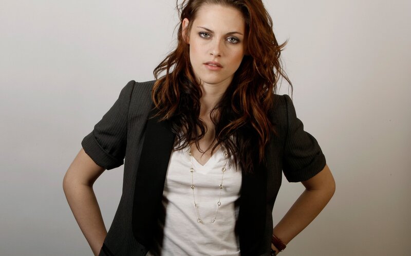 Woman with Brown Hair — Gray, Confident, Photograph