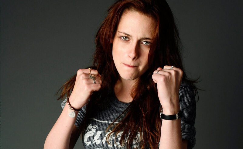 Woman with Brown Hair — Gray, Intense