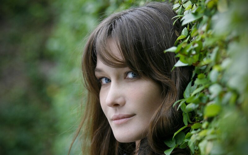 Woman with Brown Hair — Green, Calm, Photograph, Green Leaves