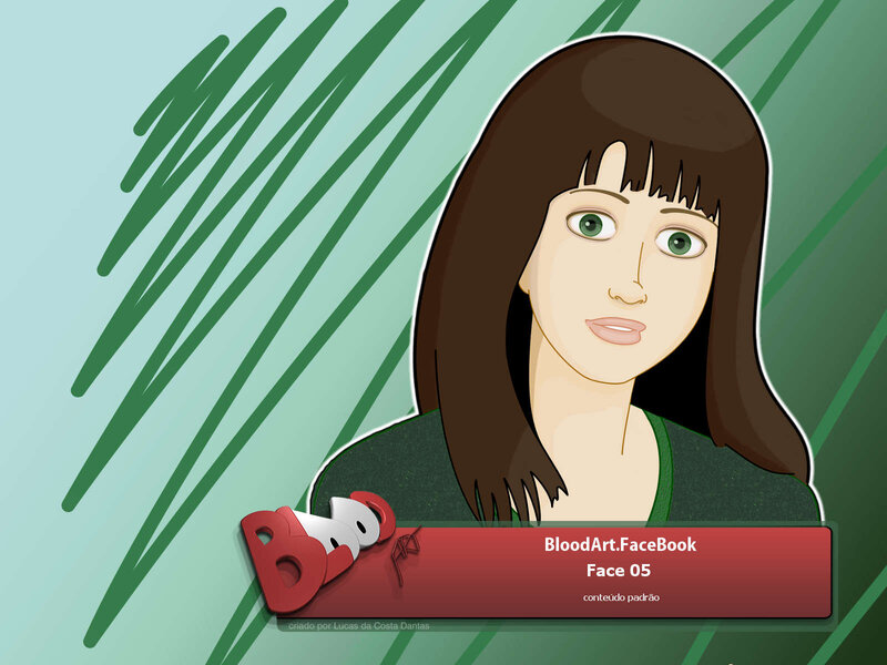 Woman with Brown Hair — Green, Neutral, Digital Art