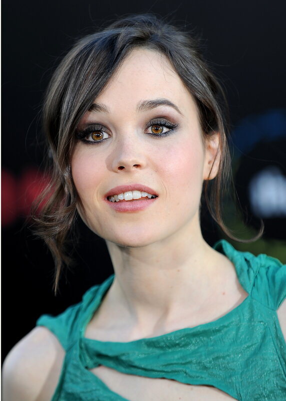 Woman with Brown Hair — Green, Neutral, Photograph, Green Dress