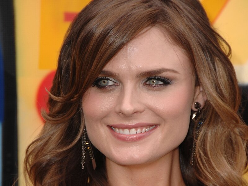 Woman with Brown Hair — Happy, Photograph, Earrings, Makeup