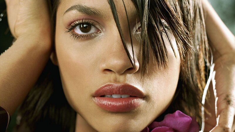 Woman with Brown Hair — Intense, Photograph, Rose