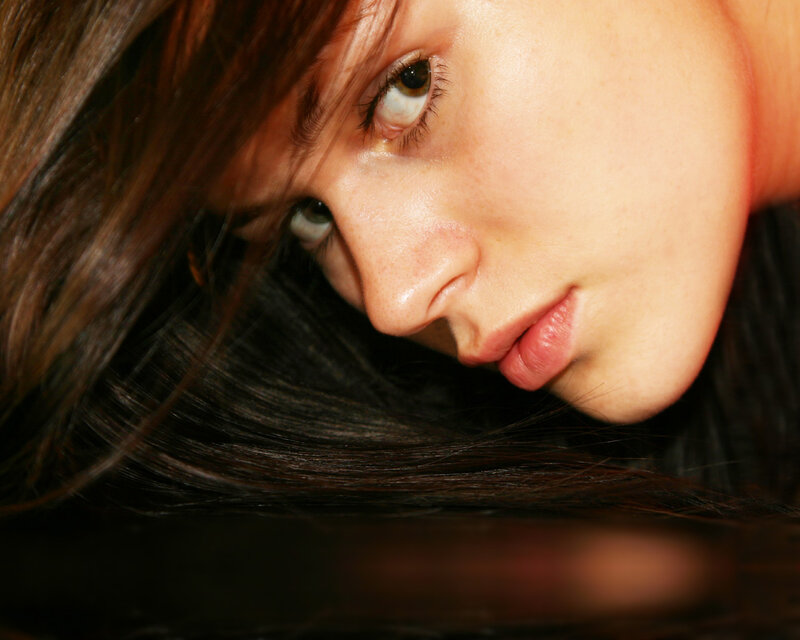 Woman with Brown Hair — Intimate, Photograph, Face