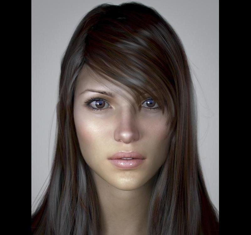 Woman with Brown Hair — Neutral, 3d Render