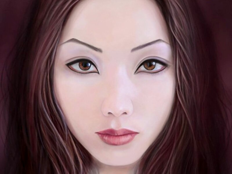 Woman with Brown Hair — Neutral, Digital Art, Eyes, Face