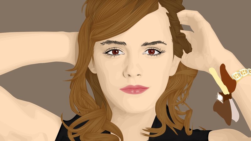 Woman with Brown Hair — Neutral, Digital Art, Hand
