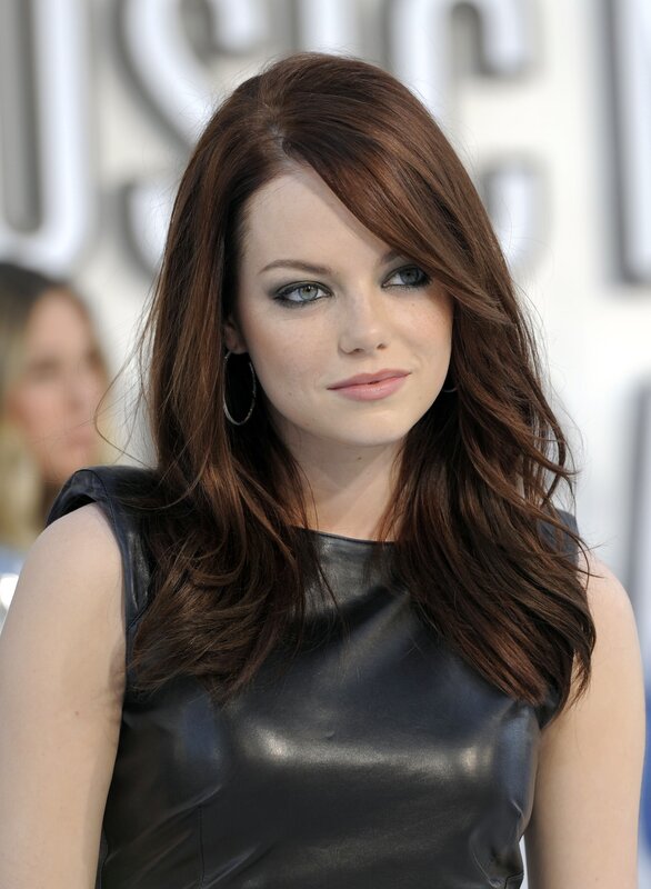 Woman with Brown Hair — Neutral, Photograph, Black Dress, Hoop Earrings, Makeup