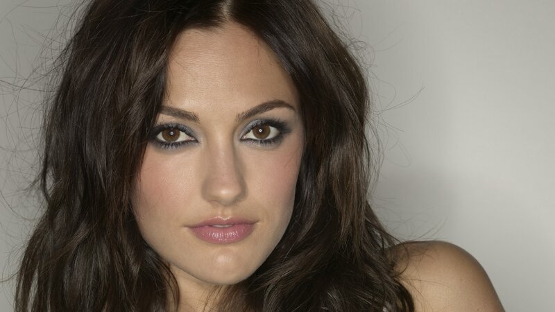 Woman with Brown Hair — Neutral, Photograph, Brown Eyes, Makeup, Shoulder, White