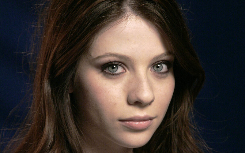 Woman with Brown Hair — Neutral, Photograph, Brown Hair, Blue Eyes, Dark Background