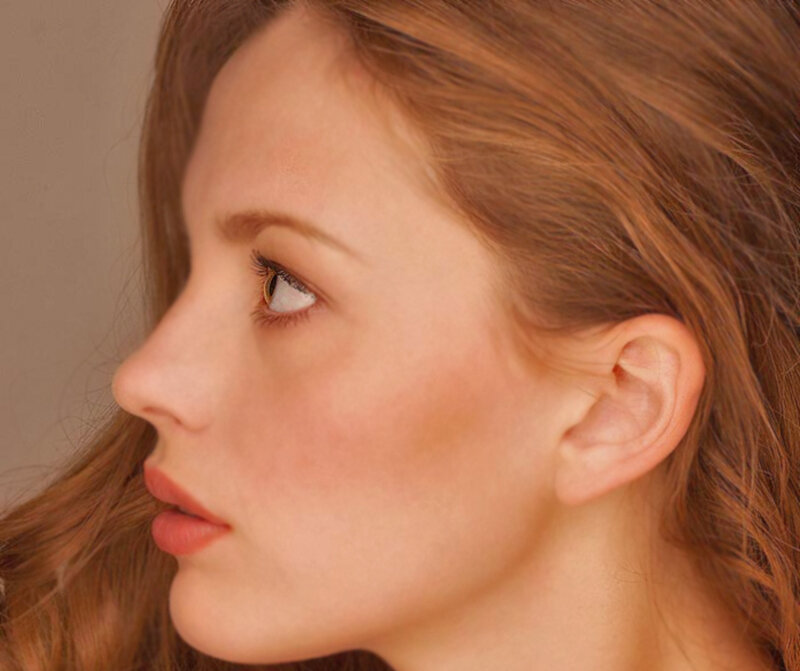 Woman with Brown Hair — Neutral, Photograph, Ear