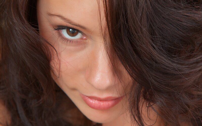 Woman with Brown Hair — Neutral, Photograph, Eye, Face
