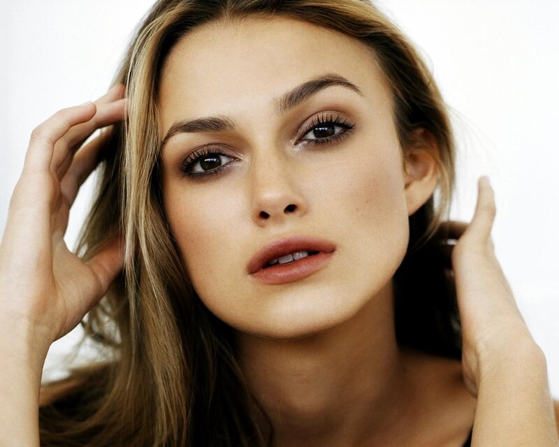 Woman with Brown Hair — Neutral, Photograph, Hands, Eyes, Beige, White