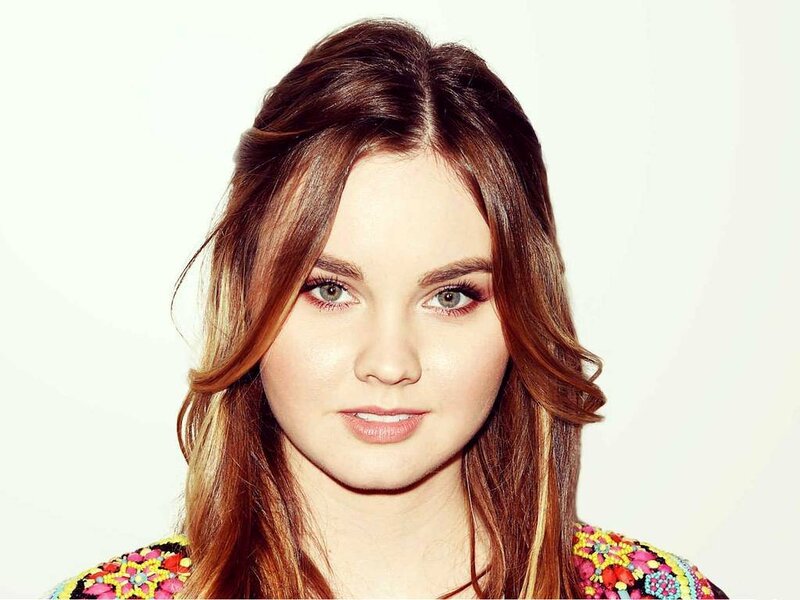 Woman with Brown Hair — Neutral, Photograph, Makeup, Colorful Top
